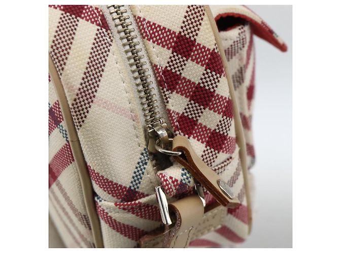 Borsa Burberry Nova Check Blue Label in tela e pelle bianca argento autentica hk3641A Bianco - vista 10