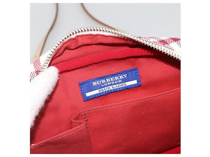 Borsa Burberry Nova Check Blue Label in tela e pelle bianca argento autentica hk3641A Bianco - vista 18