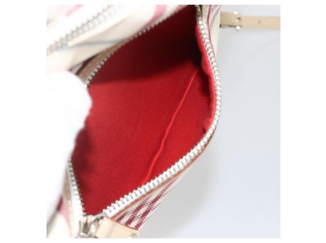 Borsa Burberry Nova Check Blue Label in tela e pelle bianca argento autentica hk3641A Bianco - vista 23