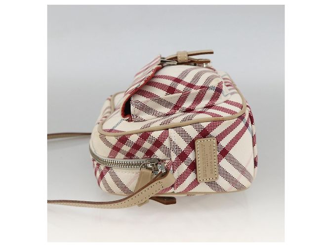 Borsa Burberry Nova Check Blue Label in tela e pelle bianca argento autentica hk3641A Bianco - vista 3