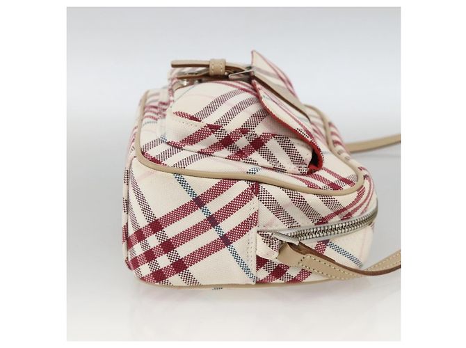 Borsa Burberry Nova Check Blue Label in tela e pelle bianca argento autentica hk3641A Bianco - vista 4