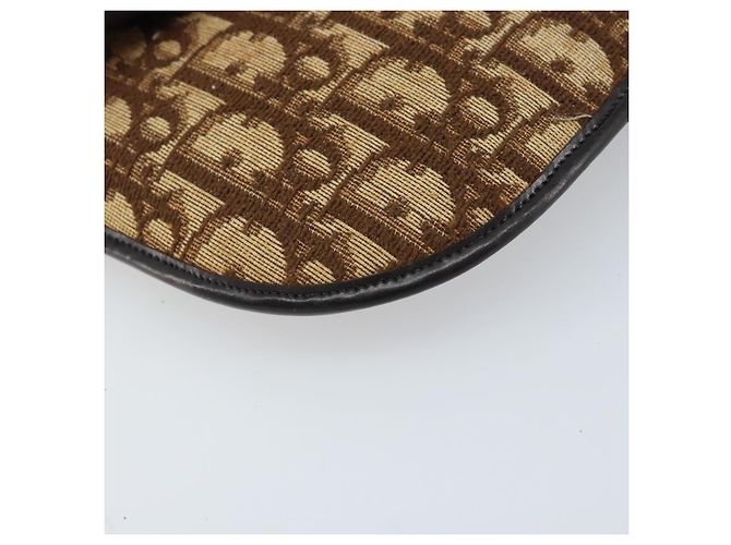 Borsa a Spalla in Tela Trotter Christian Dior Marrone Oro Auth ARZ598 D'oro - vista 11