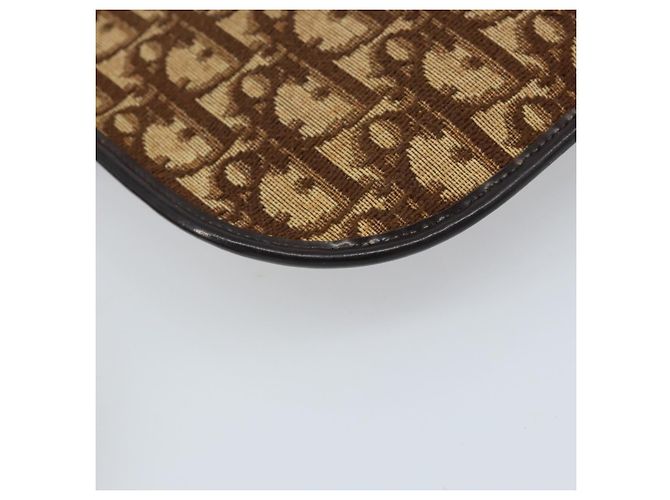 Borsa a Spalla in Tela Trotter Christian Dior Marrone Oro Auth ARZ598 D'oro - vista 13