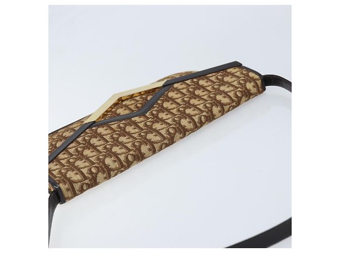 Borsa a Spalla in Tela Trotter Christian Dior Marrone Oro Auth ARZ598 D'oro - vista 6