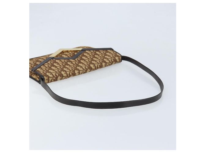 Borsa a Spalla in Tela Trotter Christian Dior Marrone Oro Auth ARZ598 D'oro - vista 7