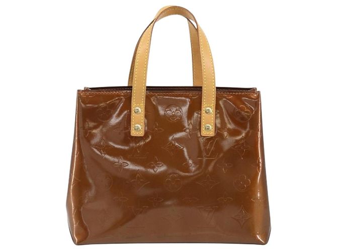 LOUIS VUITTON Borsa a Mano Monogram Vernis Reade PM Bronzo M91146 LV Auth ep13959 - vista 13