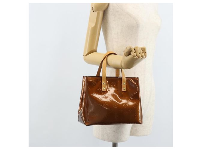 LOUIS VUITTON Borsa a Mano Monogram Vernis Reade PM Bronzo M91146 LV Auth ep13959 - vista 23