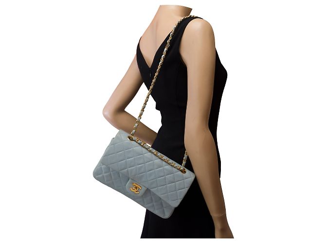 Borsa CHANEL Timeless/Classique in Pelle Blu - 103407 - vista 13