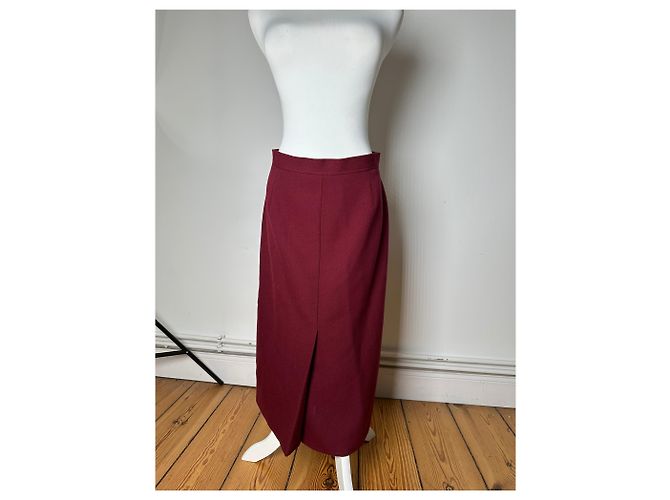 Chloé Vintage Chloe Wollrock burgunderrot FR42 Bordeaux - Ansicht 14