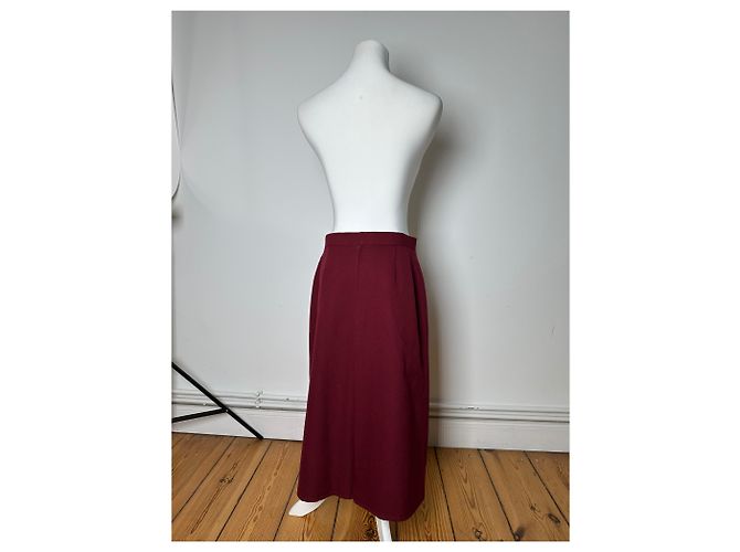 Chloé Vintage Chloe Wollrock burgunderrot FR42 Bordeaux - Ansicht 3