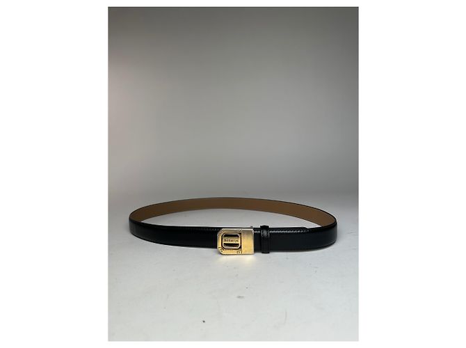 Cinto de couro vintage Burberry preto - vista 11