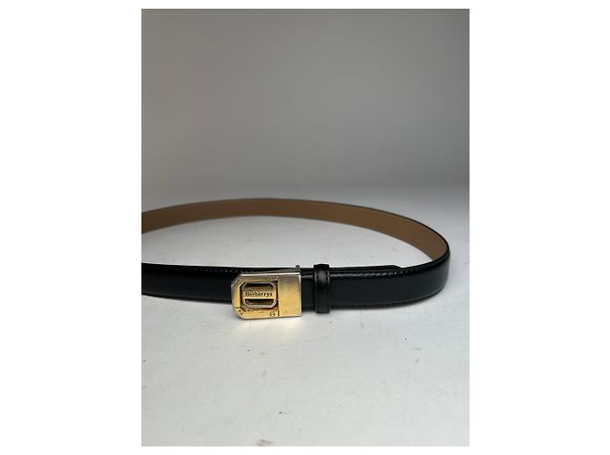 Cinto de couro vintage Burberry preto - vista 6