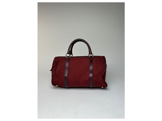 Céline Vintage Celine Paris Triomphe Monogram Boston Tasche Lila Bordeaux - Ansicht 2