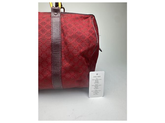 Céline Vintage Celine Paris Triomphe Monogram Boston Tasche Lila Bordeaux - Ansicht 4