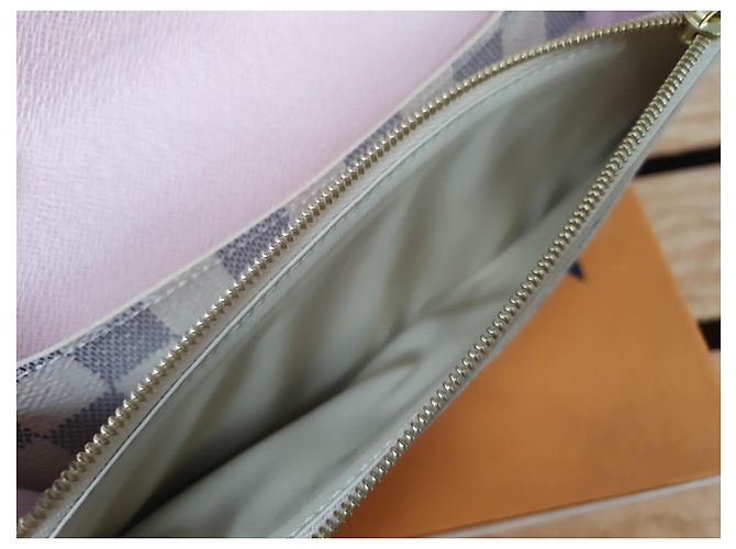 Louis Vuitton Damier Azur Geldbörse Emilie Weiß Blau - Ansicht 11