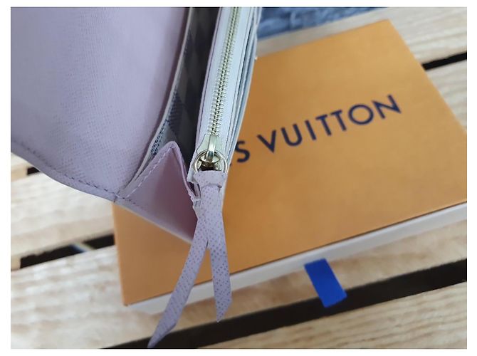 Louis Vuitton Damier Azur Geldbörse Emilie Weiß Blau - Ansicht 12