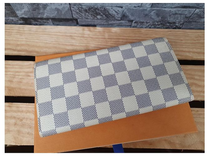 Louis Vuitton Damier Azur Geldbörse Emilie Weiß Blau - Ansicht 3