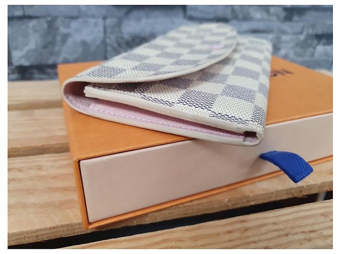 Louis Vuitton Damier Azur Geldbörse Emilie Weiß Blau - Ansicht 4