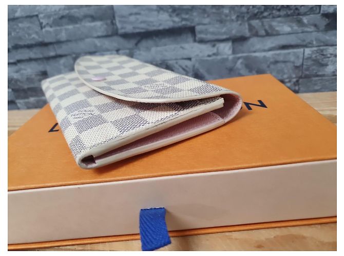 Louis Vuitton Damier Azur Geldbörse Emilie Weiß Blau - Ansicht 5