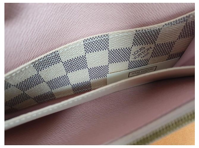 Louis Vuitton Damier Azur Geldbörse Emilie Weiß Blau - Ansicht 8