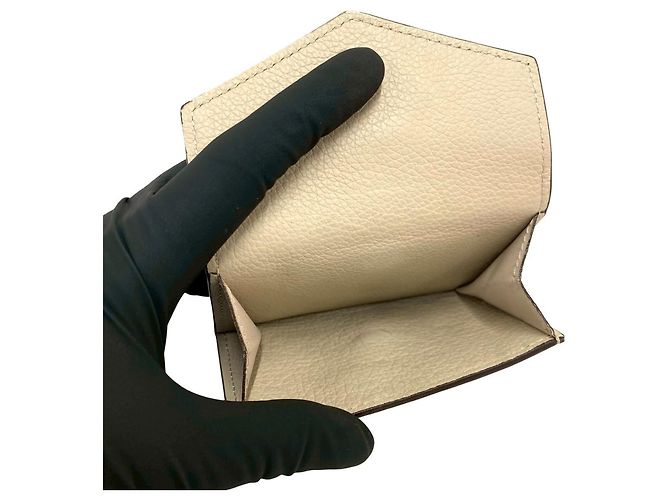 Cartera Lock Mini de cuero con tres pliegues de Louis Vuitton Castaño Beige - vista 10