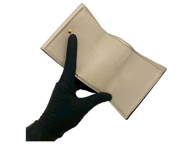 Cartera Lock Mini de cuero con tres pliegues de Louis Vuitton Castaño Beige - vista 7