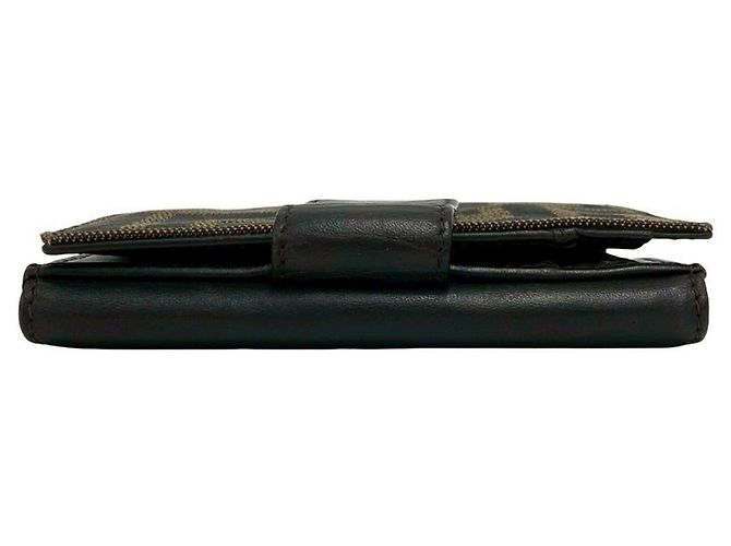 FENDI Zucca FF Pattern Bi-Fold Wallet Brown Black - view 3