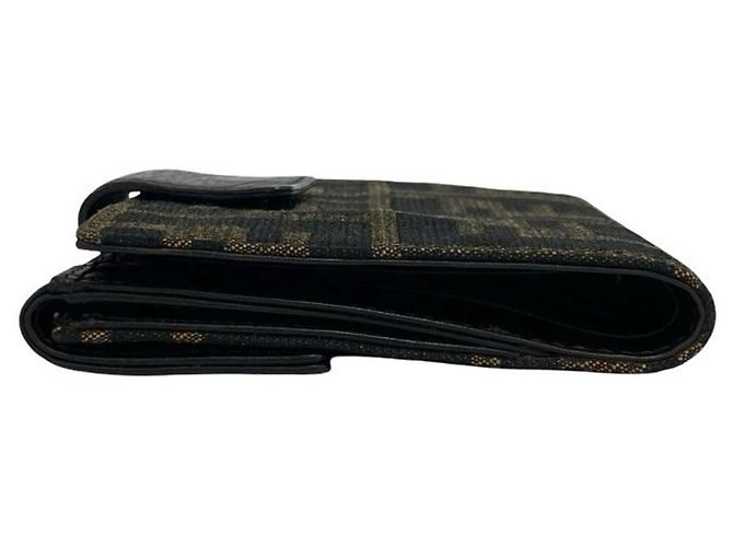FENDI Zucca FF Pattern Bi-Fold Wallet Brown Black - view 4