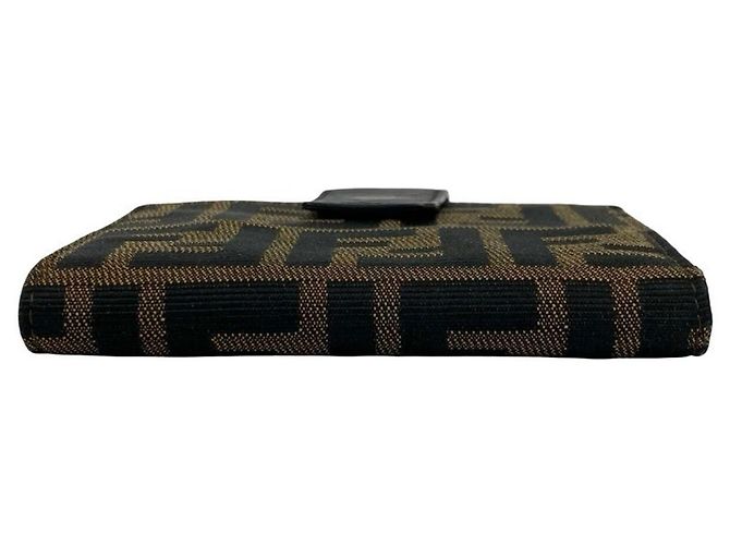 FENDI Zucca FF Pattern Bi-Fold Wallet Brown Black - view 6