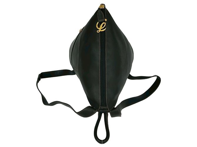 Zaino in pelle con hardware logo vintage LOEWE Nero - vista 4