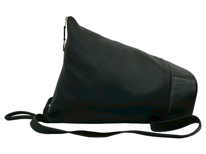 Zaino in pelle con hardware logo vintage LOEWE Nero - vista 5