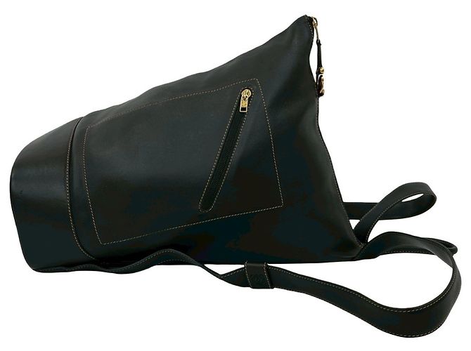 Zaino in pelle con hardware logo vintage LOEWE Nero - vista 6
