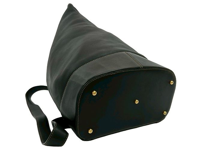 Zaino in pelle con hardware logo vintage LOEWE Nero - vista 7