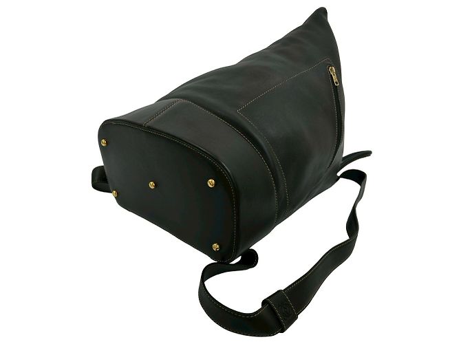 Zaino in pelle con hardware logo vintage LOEWE Nero - vista 8