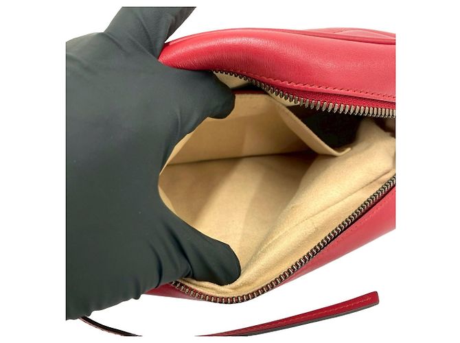 Borsa a spalla in pelle rossa GG Marmont di Gucci Rosso - vista 10