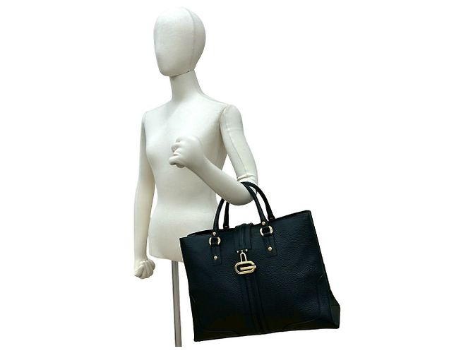 Schwarze Leder-Tote von Gucci - Ansicht 2