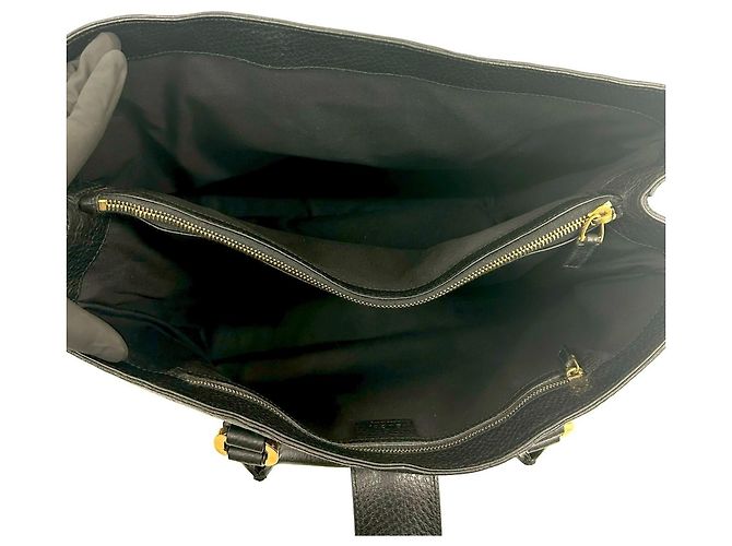 Schwarze Leder-Tote von Gucci - Ansicht 9