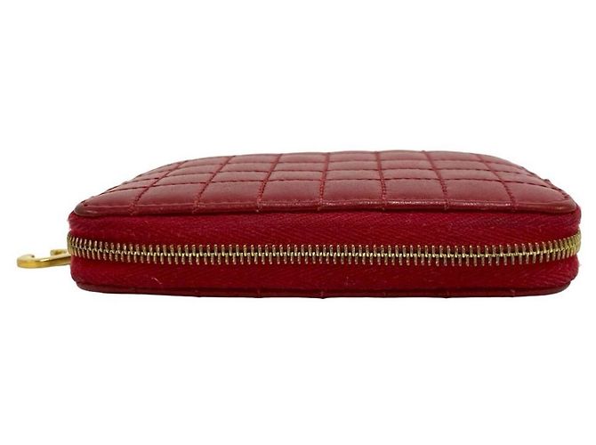 Céline Cartera Compacta con Cremallera Celine en Cuero Rojo Roja - vista 3
