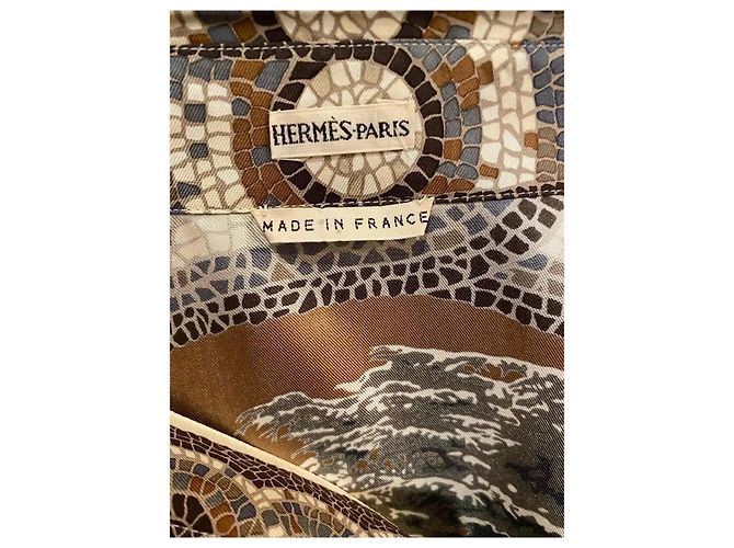 Camicia Hermès Sotto i Cedri in seta marrone - vista 5
