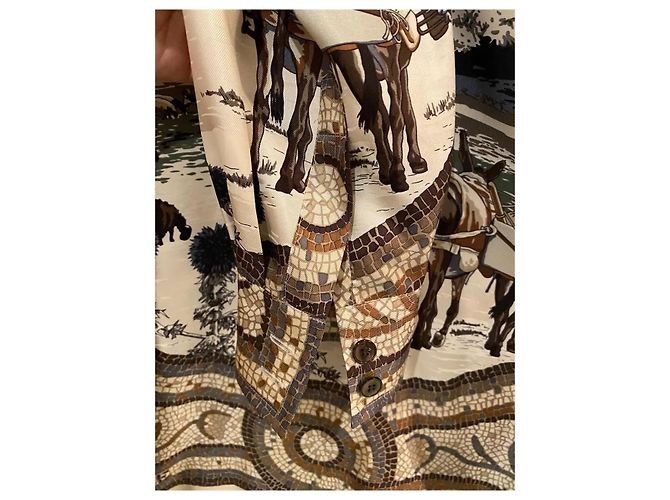 Camicia Hermès Sotto i Cedri in seta marrone - vista 8