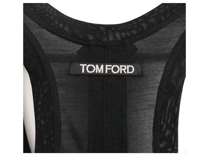 Canotta in jersey di seta con schiena a corsetto Tom Ford Nero - vista 3