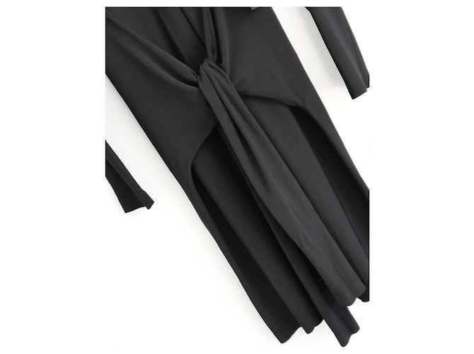 Knotenfront Hemdblusenkleid Norma Kamali Schwarz - Ansicht 3
