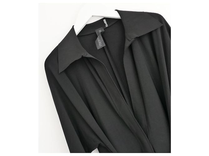 Knotenfront Hemdblusenkleid Norma Kamali Schwarz - Ansicht 4