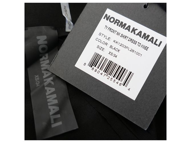 Knotenfront Hemdblusenkleid Norma Kamali Schwarz - Ansicht 6