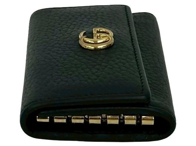 Chaveiro de couro com logo GG Marmont da GUCCI - vista 4