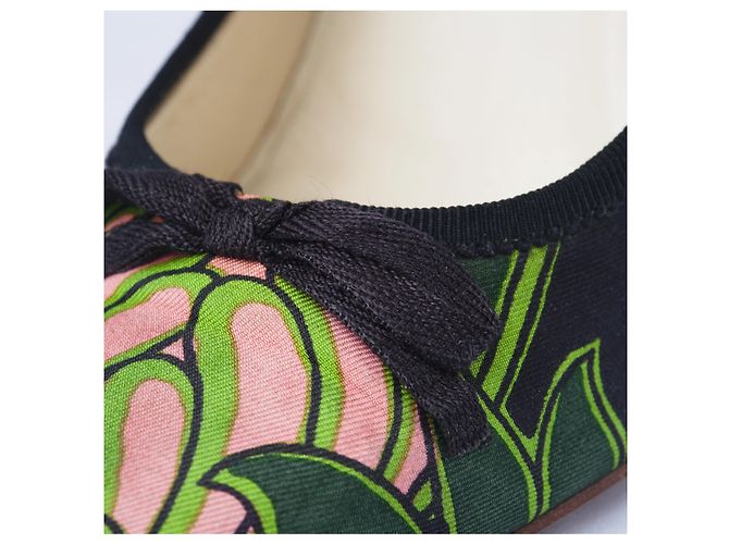 Bow Décolleté a punta in tela multicolore Prada - vista 4