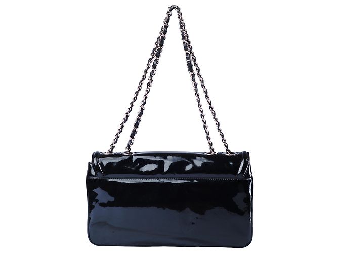 Borsa a flap in vernice Chanel Nero - vista 2
