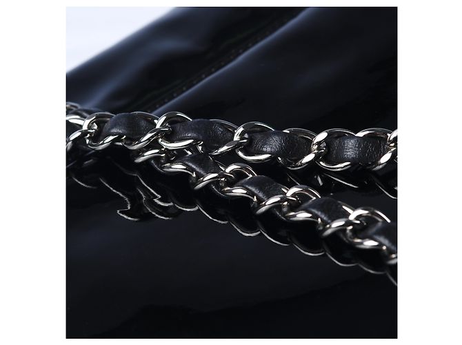 Borsa a flap in vernice Chanel Nero - vista 8