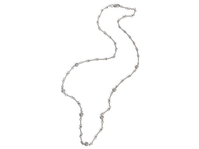 Collana Roberto Coin in oro bianco e diamanti regolabile per pollice - vista 3