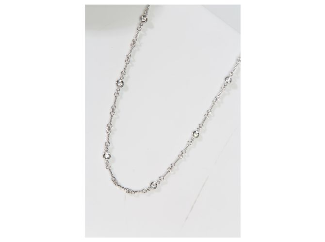 Collana Roberto Coin in oro bianco e diamanti regolabile per pollice - vista 4
